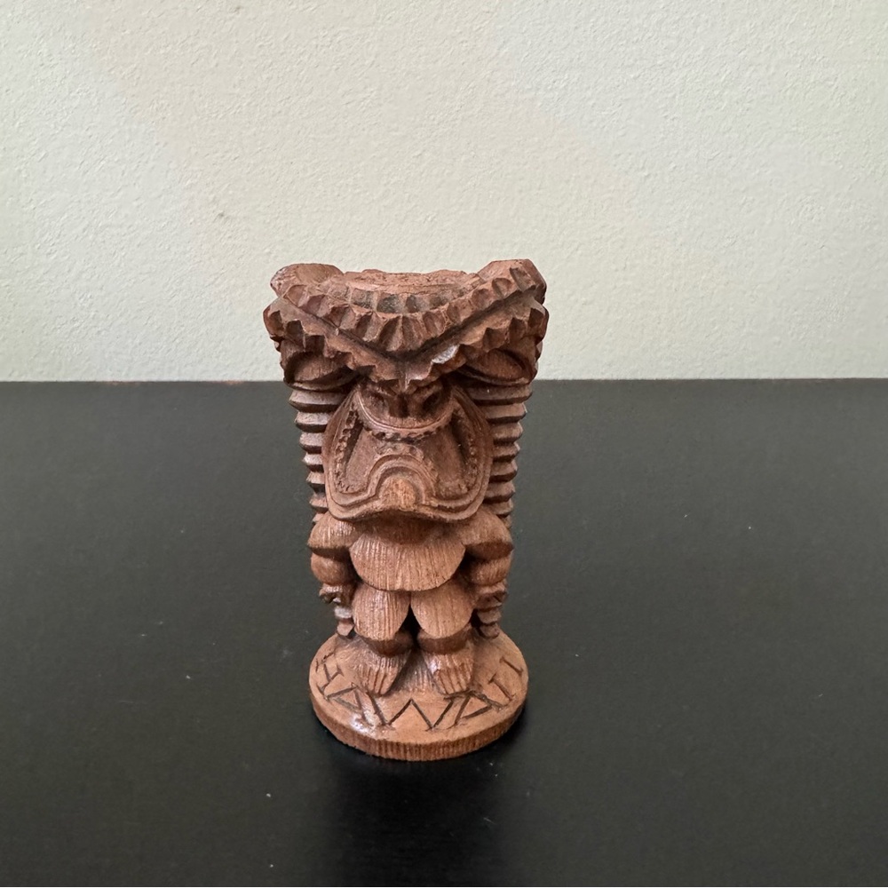 Coco Joe's Hapa Wood Lucky Tiki Figure Pomaikai Good Luck Fortune Hawaii